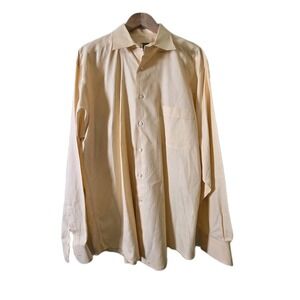 Vintage Talbots Men's Dress Shirt‎ 17 36/37 Yellow Pin Check Rare 90s